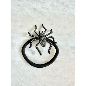 Adorable spider with rhinestone embellishment Halloween hair tie